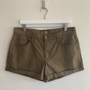 MOTHER - Khaki Cotton Dropout Cuff Shorts